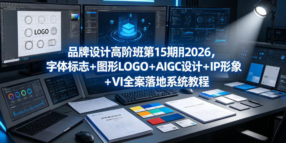 品牌设计高阶班第15期2026，字体标志＋图形LOGO＋AIGC设计＋IP形象＋VI全案落地系统教程-九九网创