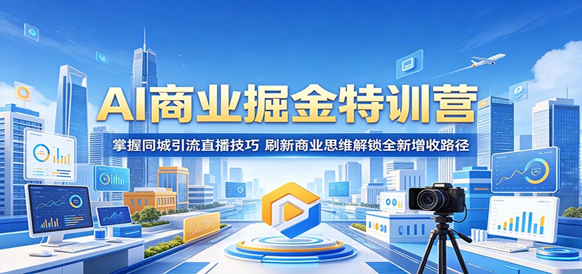 AI商业掘金特训营：掌握同城引流直播技巧，刷新商业思维解锁全新增收路径-九九网创