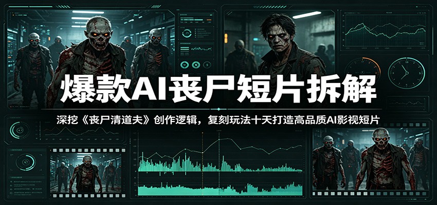 爆款AI丧尸短片拆解：深挖《丧尸清道夫》创作逻辑，复刻玩法快速打造高品质AI影视短片-九九网创