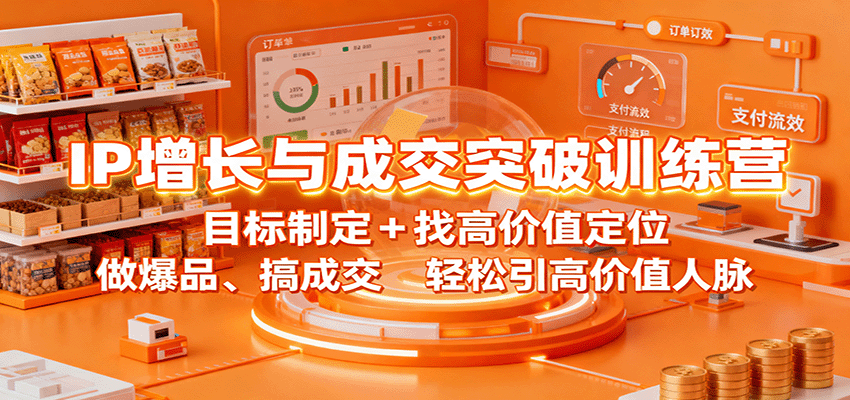 IP增长与成交突破训练营：目标制定+找高价值定位，做爆品、搞成交，轻松引高价值人脉-九九网创