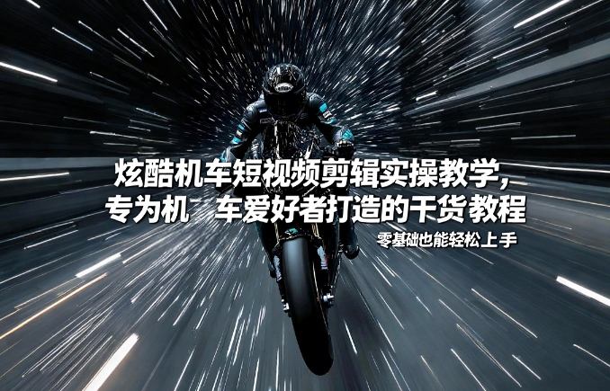 炫酷机车短视频剪辑实操教学，专为机车爱好者打造的干货教程，零基础也能轻松上手-九九网创