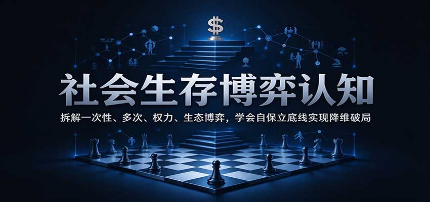 社会生存博弈认知:拆解一次性、多次、权力、生态博弈,学会自保立底线实现降维破局-九九网创
