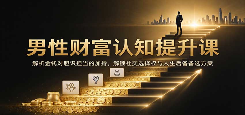 男性财富认知提升课：解析金钱对胆识担当的加持，解锁社交选择权与人生后备备选方案-九九网创