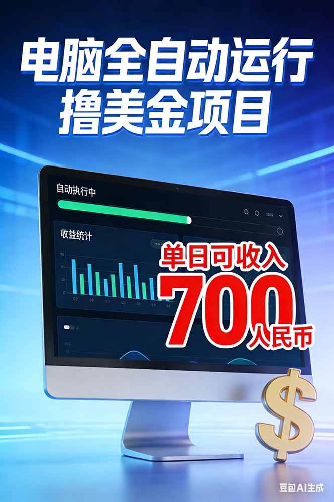 （17169期）2026年电脑全自动赚美金项目，单电脑日收益700+-九九网创