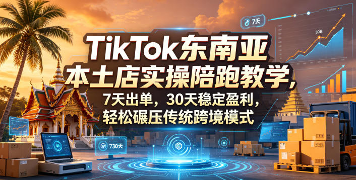 TikTok东南亚本土店实操陪跑教学，7天出单，30天稳定盈利，轻松碾压传统跨境模式（更新0819）-九九网创