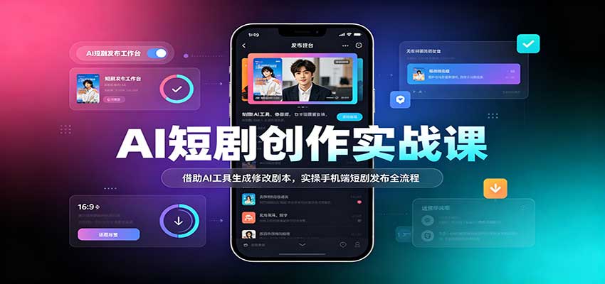 AI短剧创作实战课：借助AI工具生成修改剧本，实操手机端短剧发布全流程-九九网创