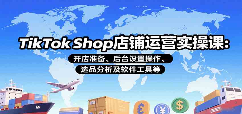 TikTok Shop店铺运营实操课：开店准备、后台设置操作、选品分析及软件工具等-九九网创