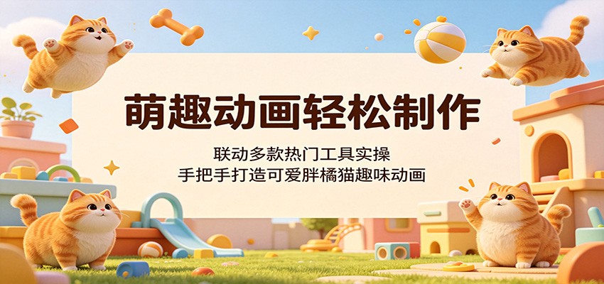 萌趣动画轻松制作，联动多款热门工具实操，手把手打造可爱胖橘猫趣味动画-九九网创