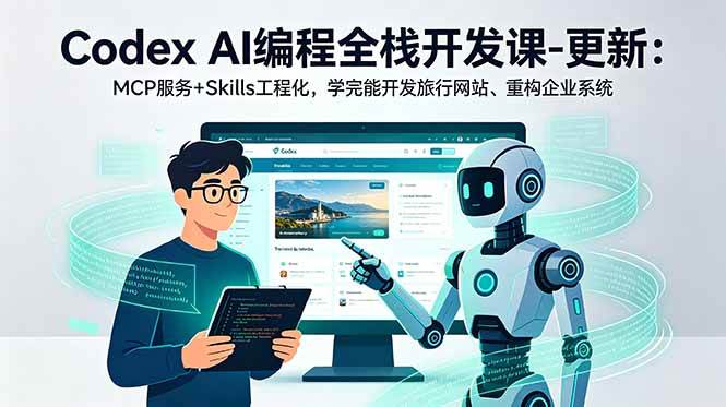(18858期)Codex AI编程全栈开发课-更新:MCP服务+Skills工程化,学完能开发旅行网站、重构企业系统-九九网创
