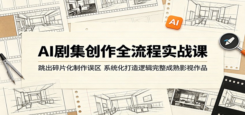 AI剧集创作全流程实战课:跳出碎片化制作误区,系统化打造逻辑完整成熟影视作品-九九网创
