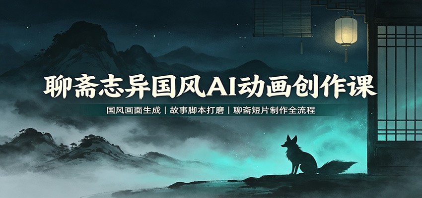 聊斋志异国风AI动画创作课：国风画面生成，故事脚本打磨，聊斋短片制作全流程-九九网创