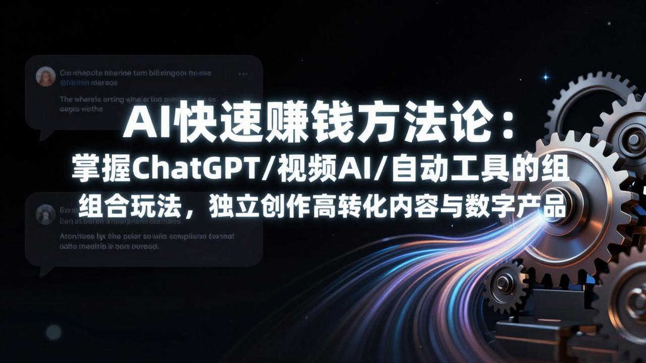 AI快速赚钱方法论：掌握ChatGPT/视频AI/自动化工具的组合玩法，独立创作高转化内容与数字产品-九九网创