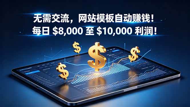 （18854期）无需交流，网站模板自动赚钱！每日 $8,000 至 $10,000 利润！【原创双语字幕】-九九网创