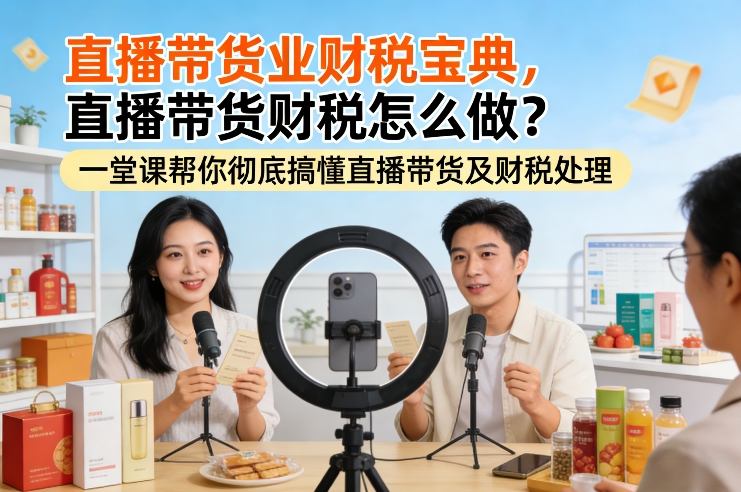 直播带货业财税宝典，直播带货财税怎么做？一堂课帮你彻底搞懂直播带货及财税处理-九九网创