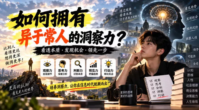 某公众号付费文章：如何拥有异于常人的洞察力？-九九网创