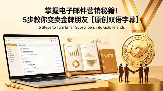 （18923期）掌握电子邮件营销秘籍！5步教你变卖金牌朋友【原创双语字幕】-九九网创