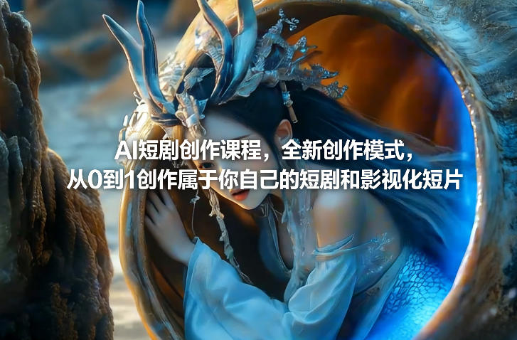 AI短剧创作课程，全新创作模式，从0到1创作属于你自己的短剧和影视化短片-九九网创