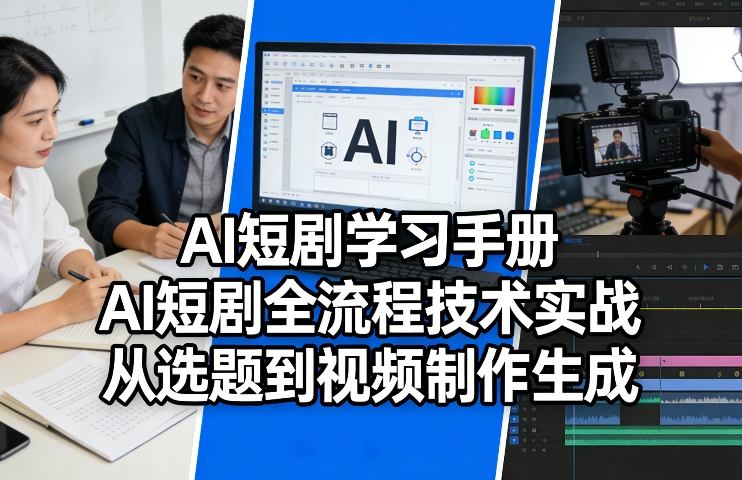 AI短剧学习手册，AI短剧全流程技术实战，从选题到视频制作生成-九九网创