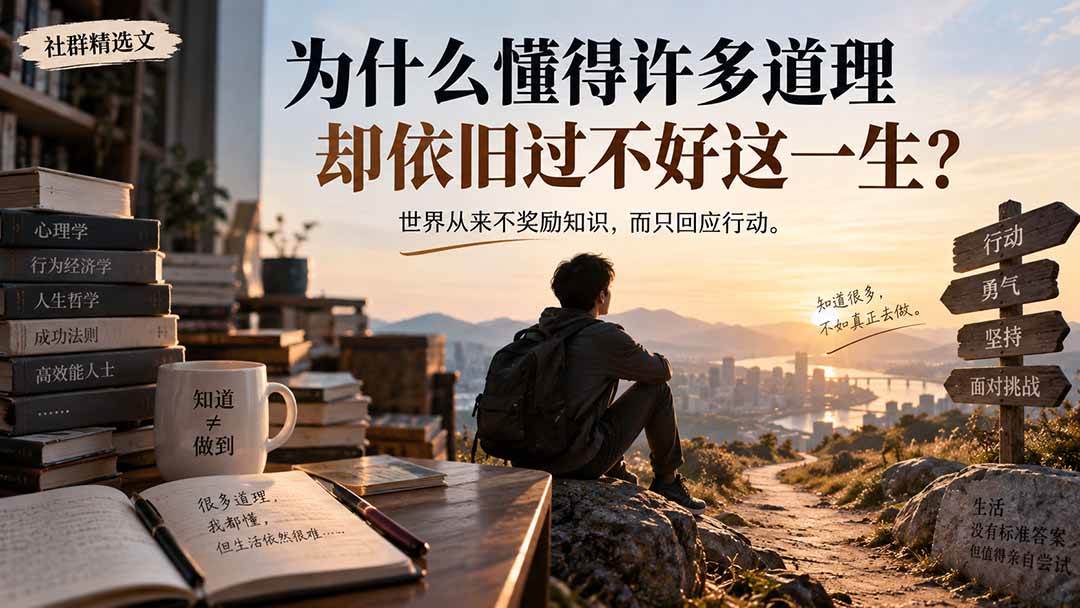 （20462期）社群精选文：为什么懂得许多道理却依旧过不好这一生？-九九网创