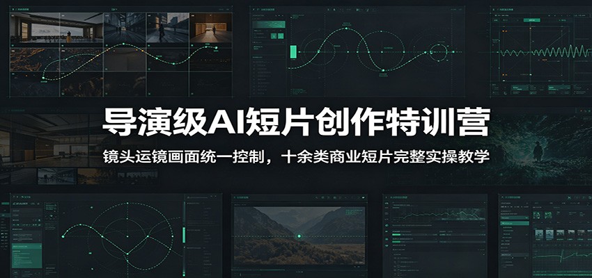 导演级AI短片创作特训营：镜头运镜画面统一控制，十余类商业短片完整实操教学（更新）-九九网创