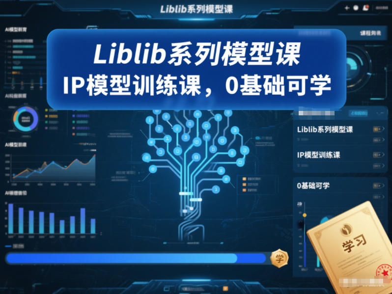 Liblib系列模型课，IP模型训练课，0基础可学-九九网创