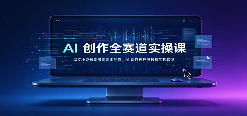 AI创作全赛道实操课：网文小说短剧漫剧剧本创作，AI写作技巧与过稿变现教学-九九网创