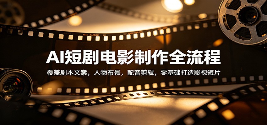 AI短剧电影制作全流程：覆盖剧本文案，人物布景，配音剪辑，零基础打造影视短片-九九网创