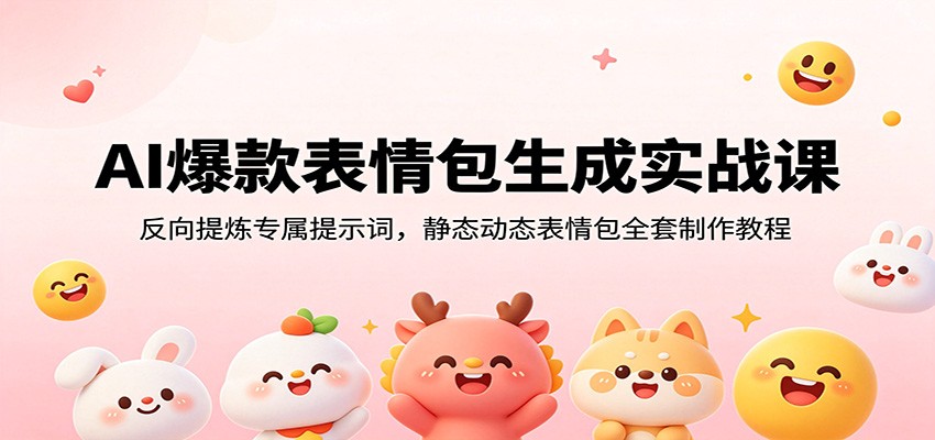 AI爆款表情包生成实战课：反向提炼专属提示词，静态动态表情包全套制作教程-九九网创