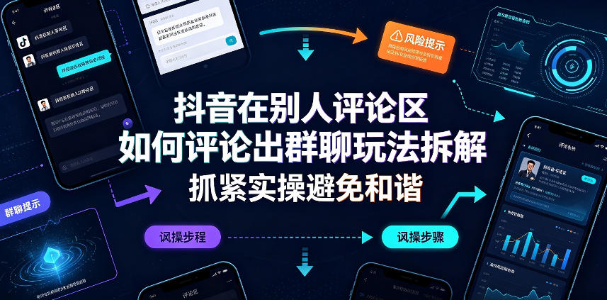 抖音在别人评论区如何评论出群聊玩法拆解，抓紧实操避免和谐-九九网创