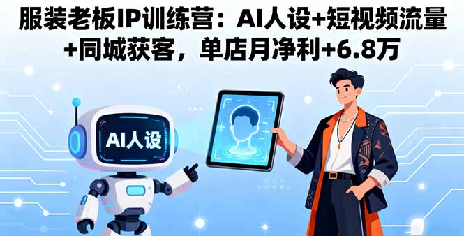 服装老板IP训练营：AI人设+短视频流量+同城获客，单店月净利+6.8万-九九网创