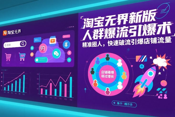 淘宝无界新版人群爆流引爆术，精准圈人，快速破流引爆店铺流量-九九网创
