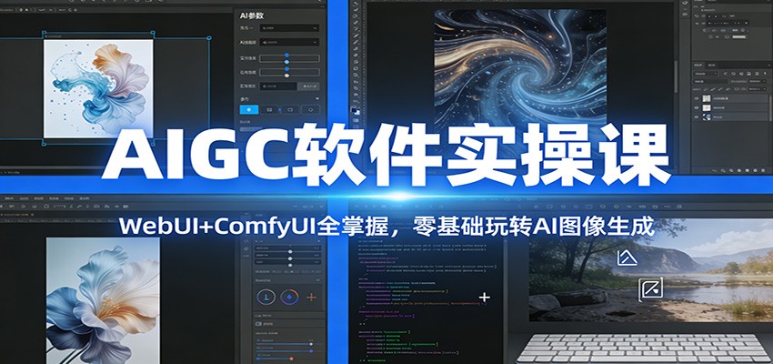 AIGC软件实操课：WebUI+ComfyUI全掌握，零基础玩转AI图像生成-九九网创