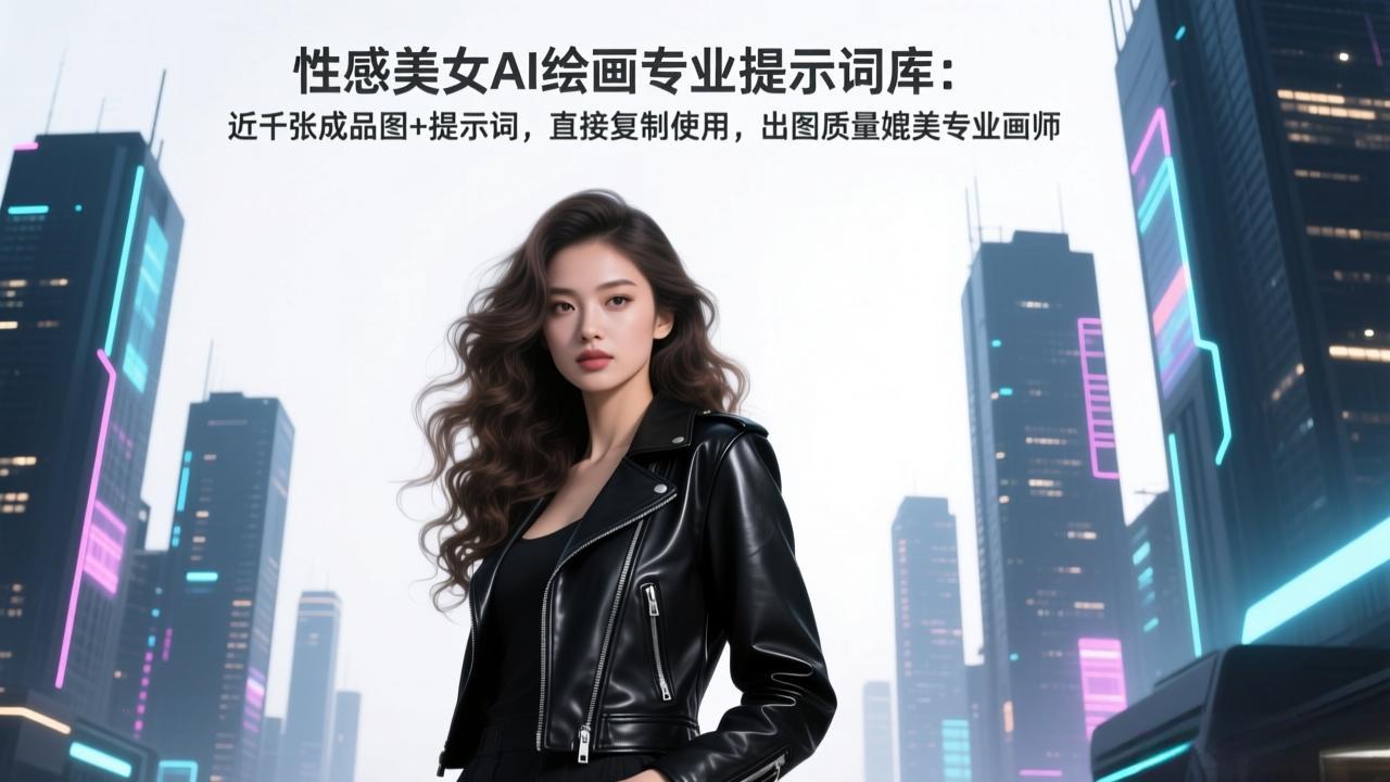 性感美女AI绘画专业提示词库：近千张成品图+提示词，直接复制使用，出图质量媲美专业画师-九九网创