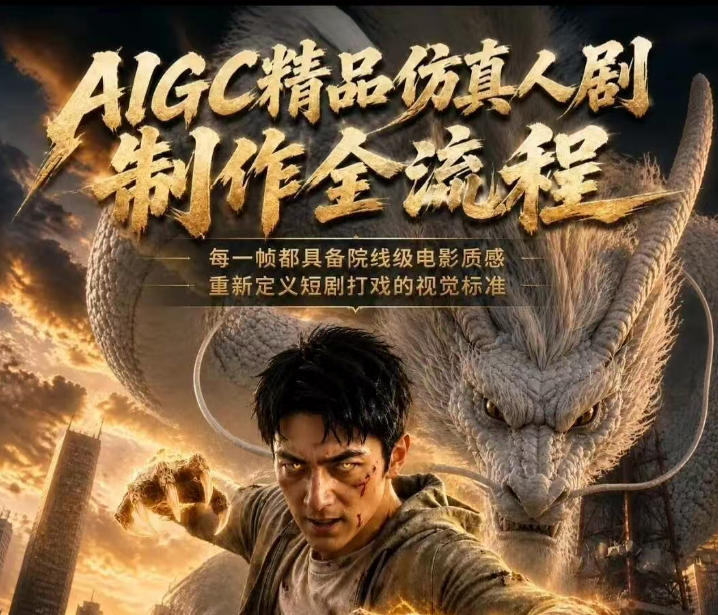 AIGC精品仿真人剧豢龙人全流程制作解析2026，国风仿真人创作+打斗剧情+人设编排，一站式AI短剧入门-九九网创