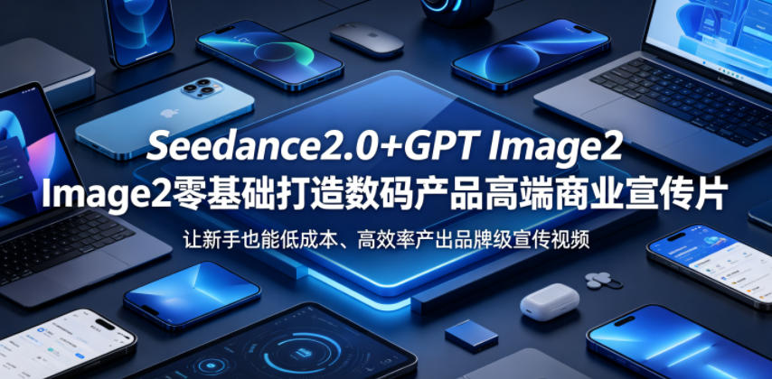 Seedance2.0+GPT Image2零基础打造数码产品高端商业宣传片，让新手也能低成本、高效率产出品牌级宣传视频-九九网创