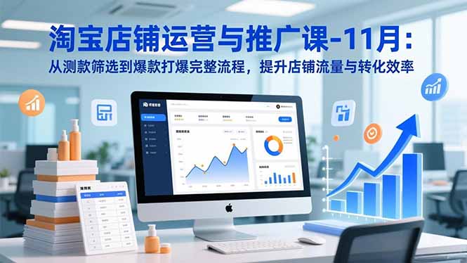 淘宝店铺运营与推广课-11月：从测款筛选到爆款打爆完整流程，提升店铺流量与转化效率-九九网创