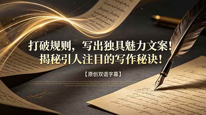 （18971期）打破规则，写出独具魅力文案！揭秘引人注目的写作秘诀！【原创双语字幕】-九九网创