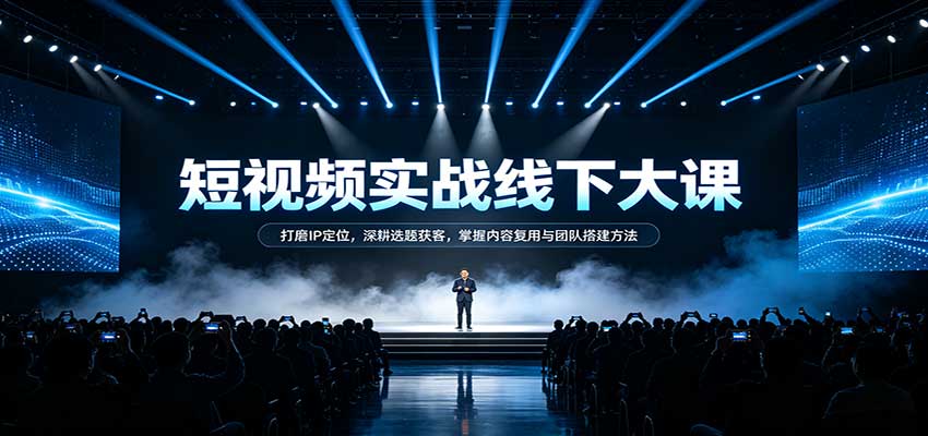短视频实战线下大课:打磨IP定位,深耕选题获客,掌握内容复用与团队搭建方法-九九网创