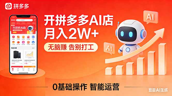 开一家拼多多AI店,月入2W+,无脑赚,告别打工,附SOP手册 开一家拼多多AI店,月入2W+,无脑赚,告别打工,附SOP手册