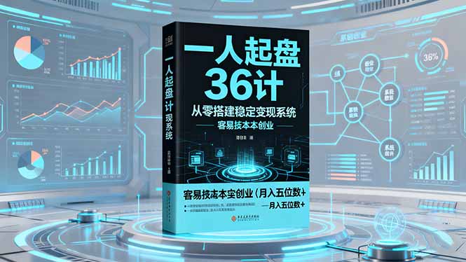 一人起盘36计:从零搭建稳定变现系统,实现低成本创业,月入五位数+-九九网创