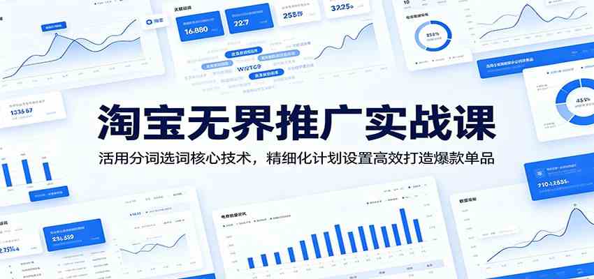 淘宝无界推广实战课:活用分词选词核心技术,精细化计划设置高效打造爆款单品-九九网创