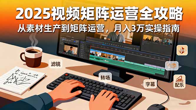 2025短视频矩阵运营全攻略:从素材生产到矩阵运营,月入3万实操指南-九九网创
