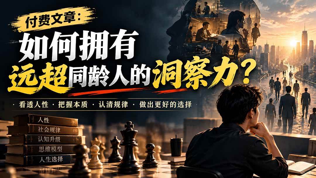 （20976期）付费文章：如何拥有远超同龄人的洞察力？-九九网创