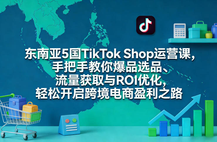 东南亚5国TikTok Shop运营课，手把手教你爆品选品、流量获取与ROI优化，轻松开启跨境电商盈利之路-九九网创