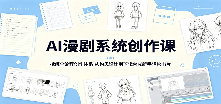 AI漫剧系统创作课：拆解全流程创作体系，从构思设计到剪辑合成新手轻松出片-九九网创