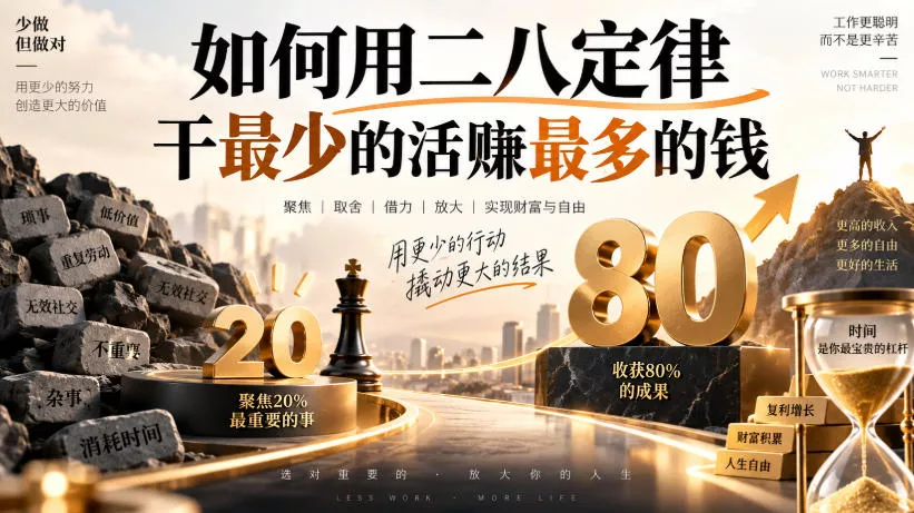 付费文章：如何用二八定律干最少的活賺最多的钱-九九网创