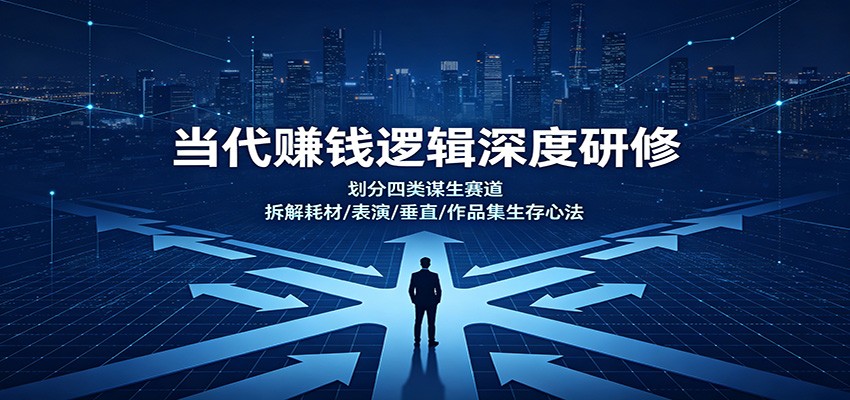 当代赚钱逻辑深度研修：划分四类谋生赛道，拆解耗材/表演/垂直/作品集生存心法-九九网创