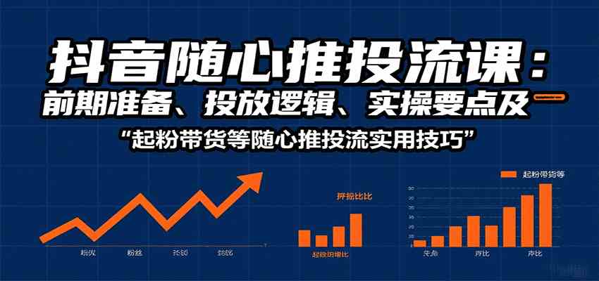 抖音随心推投流课：前期准备、投放逻辑、实操要点及起粉带货等随心推投流实用技巧-九九网创