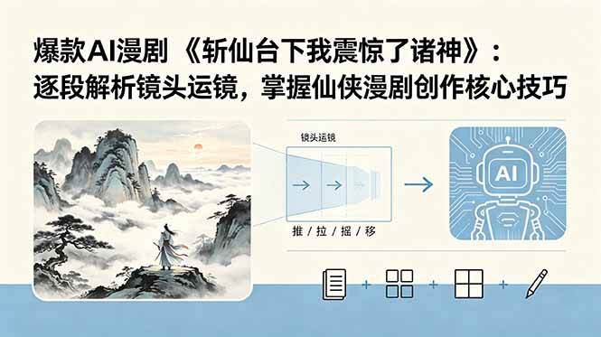 (18620期)爆款AI漫剧《斩仙台下我震惊了诸神》:逐段解析镜头运镜,掌握仙侠漫剧创作核心技巧-九九网创