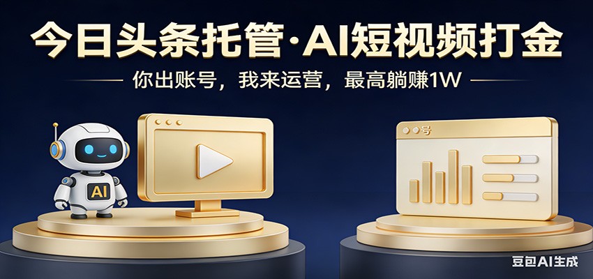 头条号AI托管，我提供作品，你提供账号，每天5分钟发布，小白躺赚3000+-九九网创